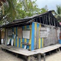 The dive gear storage shed and set up area